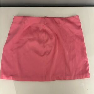 White Fox Pink Satin Mini Skirt